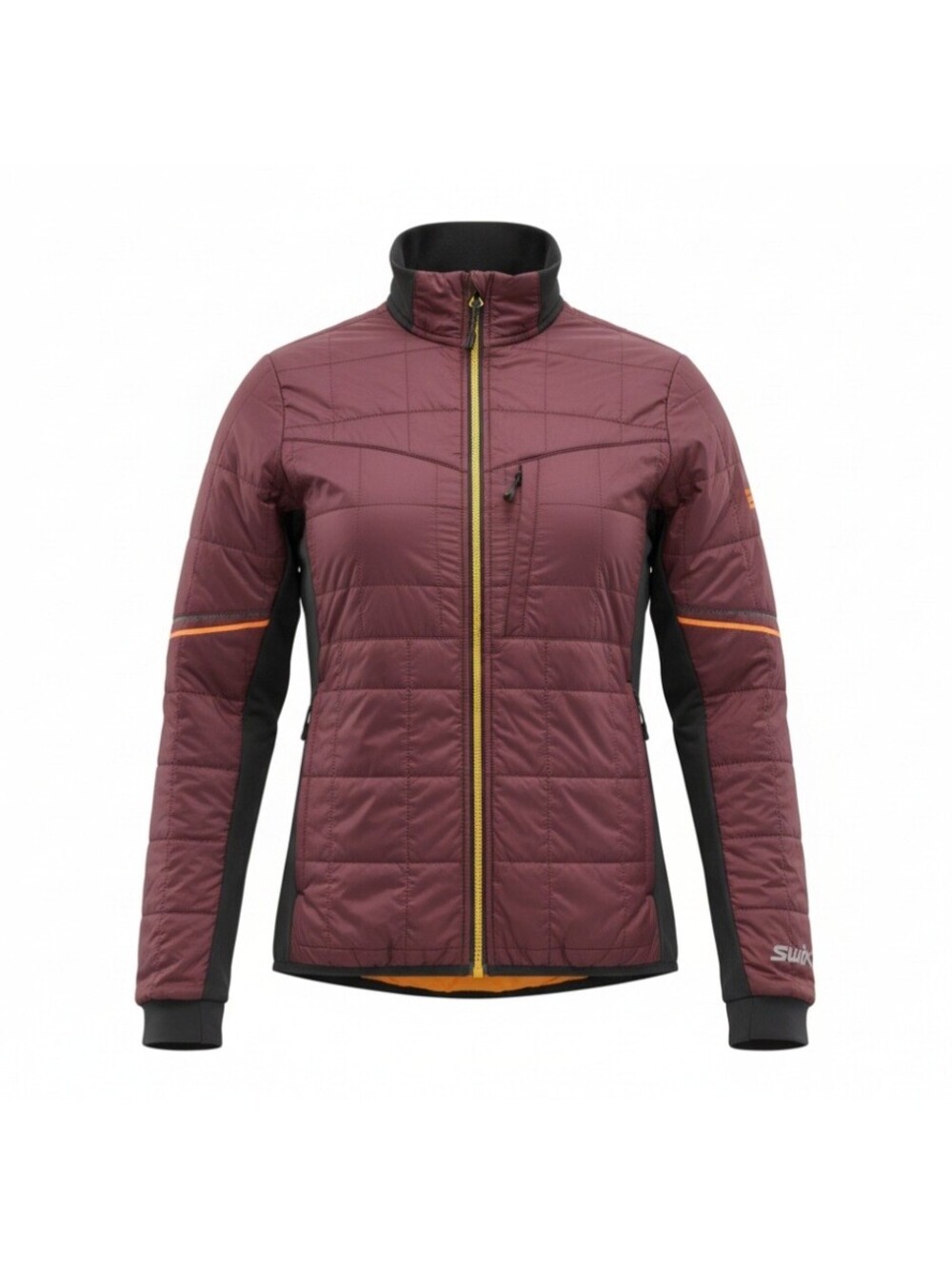 Swix Men's Mayen Quilted Jacket Size M Porto Maroon Black Hoodless SW252611 NWT